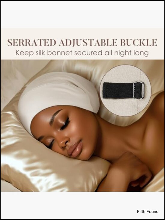 Mulberry Silk Sleep Cap Adjustable Strap Hair Protection Bonnet